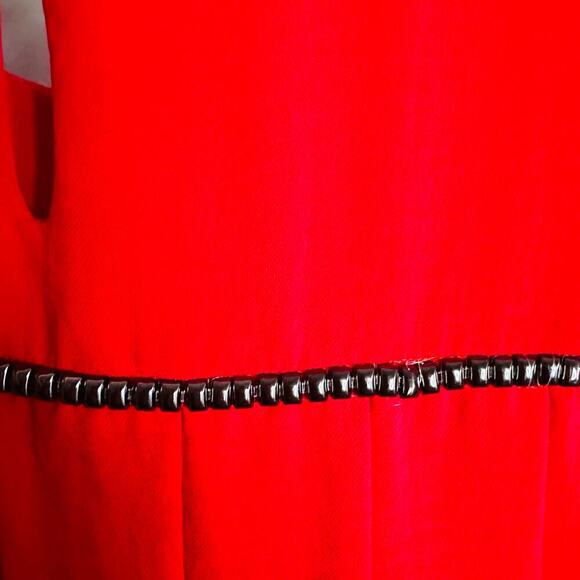 SABINA MUSAYEV Women's Luby Red Gunmetal Beading Shift Mini Dress Size Small - Picture 11 of 11